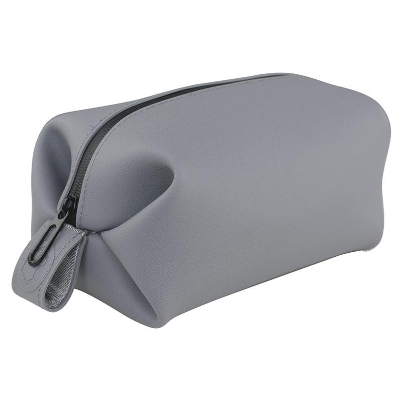 Solid Color Jelly Material Waterproof Silicone Storage Cosmetic Bag Large Capacity Portable Travel Toilet Bag