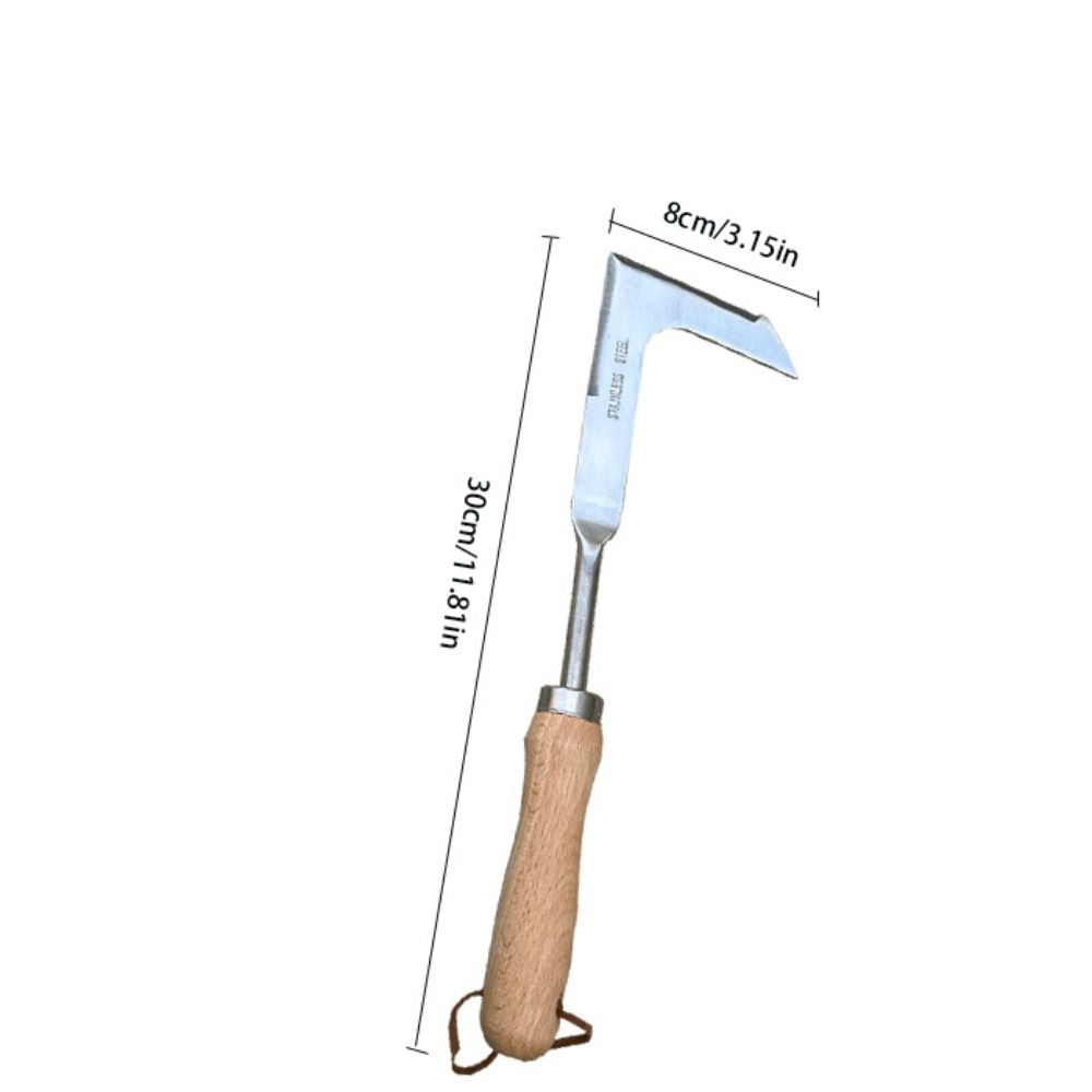 Wooden Handle Crack Weeder Stainless Steel Weeding Sickle Crevice Weeding Tool  Patio