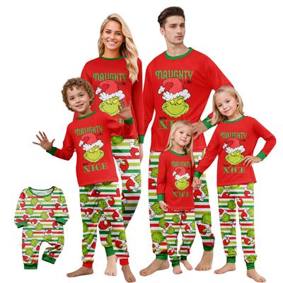 Christmas Print Cute Family Set Pajamas, Home Clothes, Family Set Long Sleeve Top Pants Set