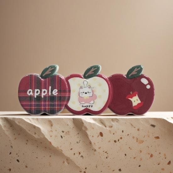 2Pcs Girl Hairpin Plaid Design Childlike Fruit Shape Acrylic Hair Clips Side Bang Hair Pin New Year Hair Accessories