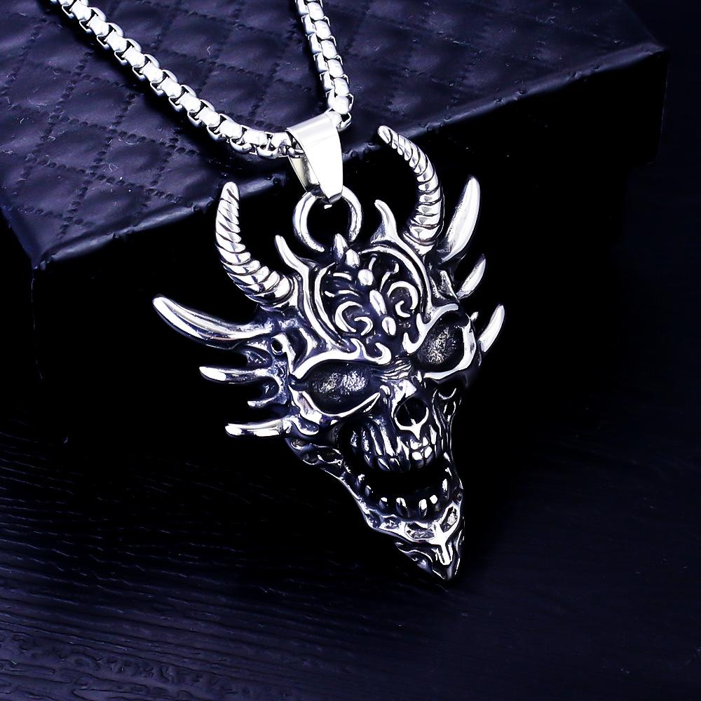Necklace Retro Demon Bull God Bull Head Skull Men's Pendant