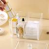 with Cover Cotton Swab Storage Box Clear Cosmetic Stand Jewelry Holder Makeup Divided Box  Sponge