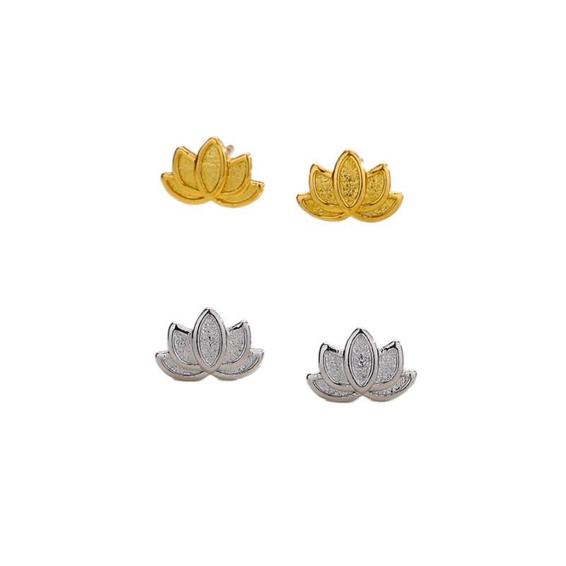 Forest Style Mini Lotus Flower Earrings - Cute, Fresh, and Elegant