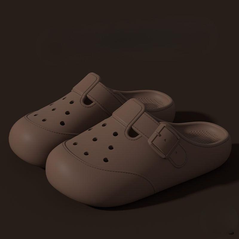 Fashion Thick Hollow Buckle Outside Women's Slippers and Ladies Sandals Designer Luxury Slides Chic Elegant 2025 Trend Eva Shoes On Sale