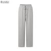ZANZEA Two Piece Suit Women Cold Shoulder Long Sleeve Irregular Blouse and Pants Sets
