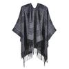 Versatile Warm Tassel Plaid Shawl Cape Blanket for Autumn and Winter