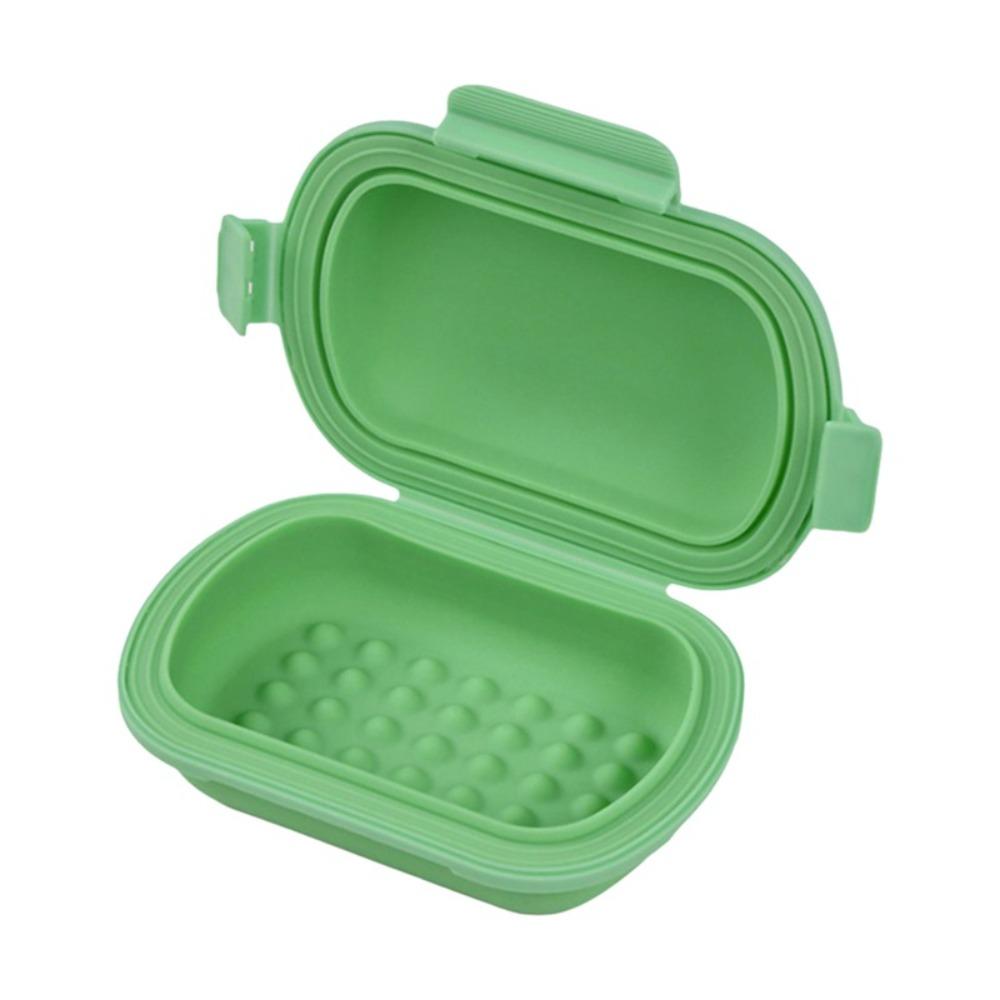 Flip Top Lid Soap Container Silicone Sealed Soap Box Multifunction Soap Dish  Dormitory