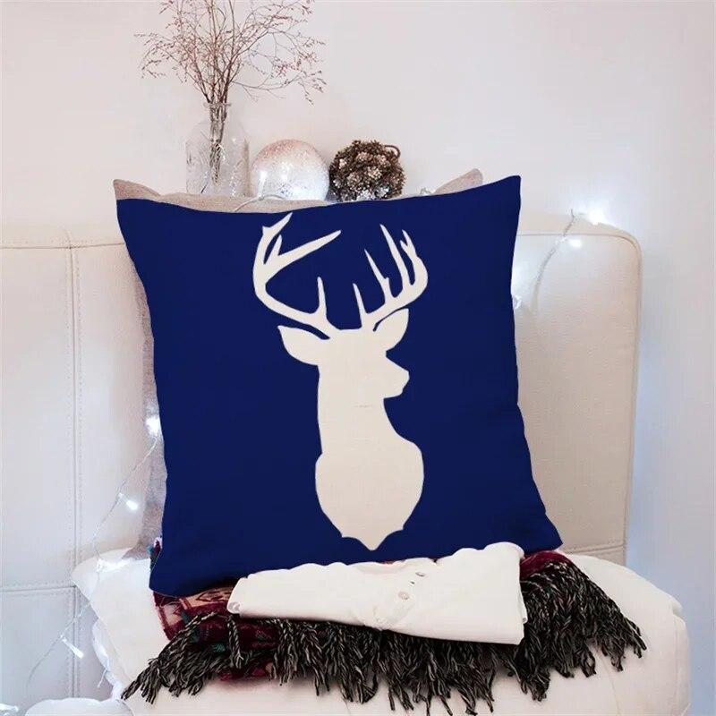 45x45cm Creative Geometric Elk Pillowcase Living Room Sofa Office Seat Car Cushion Cover  Ornament Home Decoration