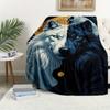 1Pc Wolf Moon Print Flannel Blanket, High quality Comfortable for All Seasons, Home Decor, Warmth and Comfort, Perfect for Christmas Gifts13