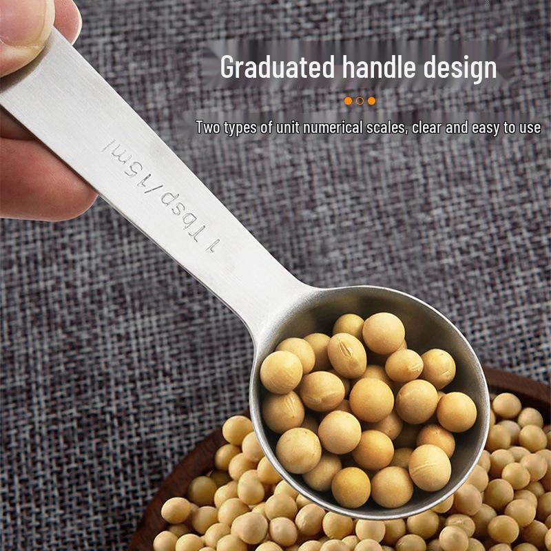 Rundes Messlöffel-Set aus Edelstahl für Kaffee & Backen