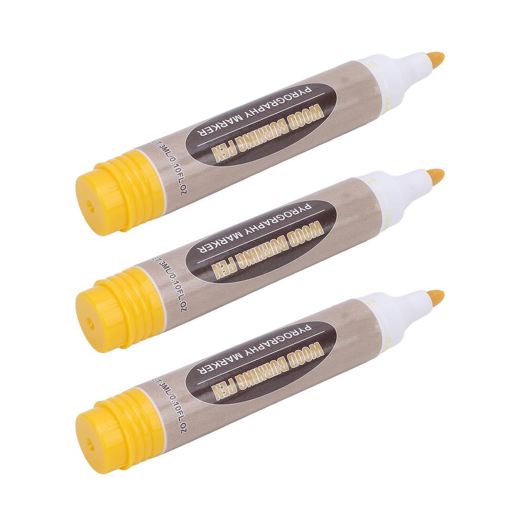 3 Pcs 3ml Scorch Marker Pen Multi Purpose Wood Burning Pen for Crafts Art Drawing Design