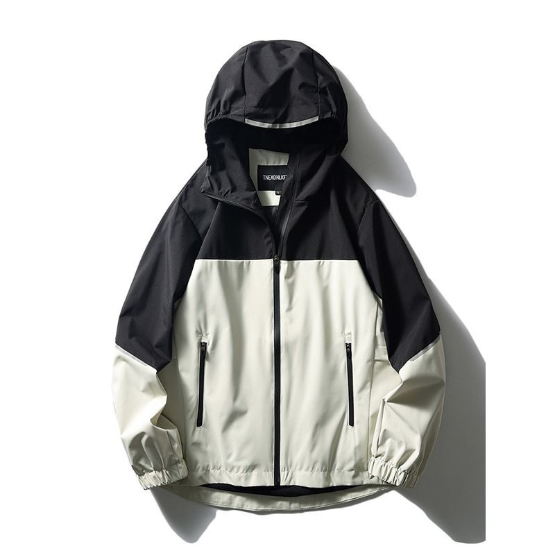 Color-Blocked Windbreaker Jacket for Men, Spring and Autumn Windproof and Waterproof Functional Sports Hooded Windbreaker, Foreign Trade Men's Jacket