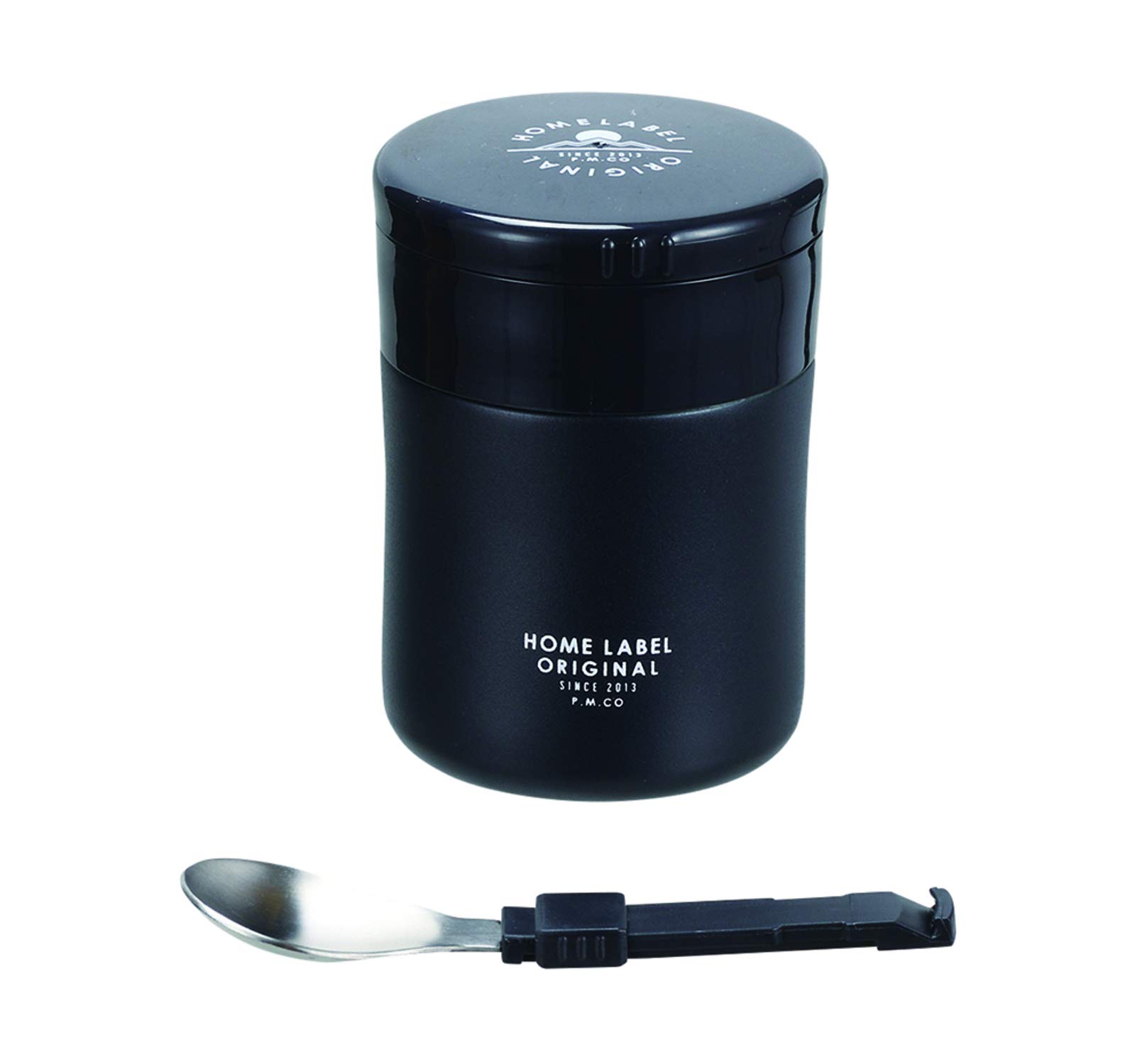 

Кружка для еды Pearl Metal 280 с ложкой Black Home Label HB-5454