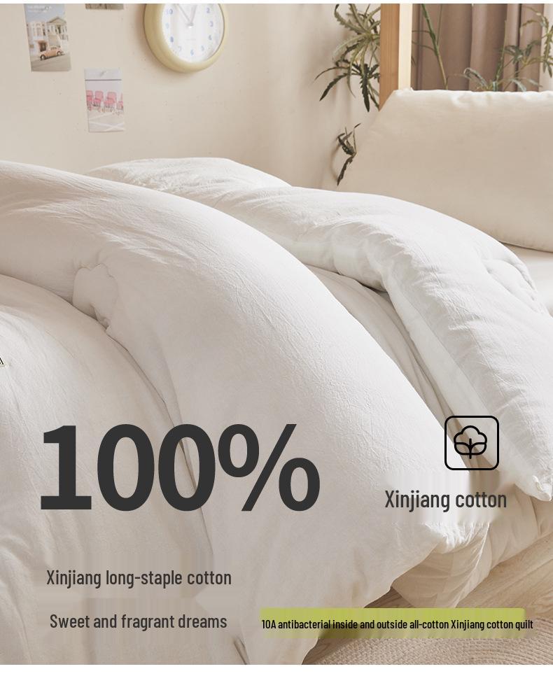 Class A Antibacterial Xinjiang Cotton Quilt - 100% Pure Cotton Filling for Spring, Autumn, and Warm Winter Dormitory Use