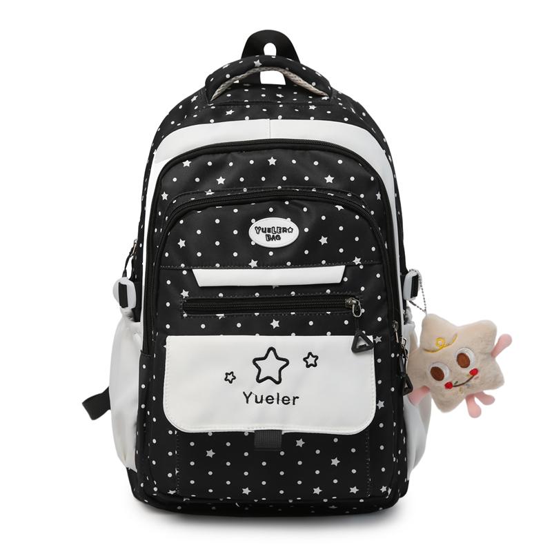 Color Block Student Schoolbag Grade 3 To 6 Large Capacity Backpack чёрный