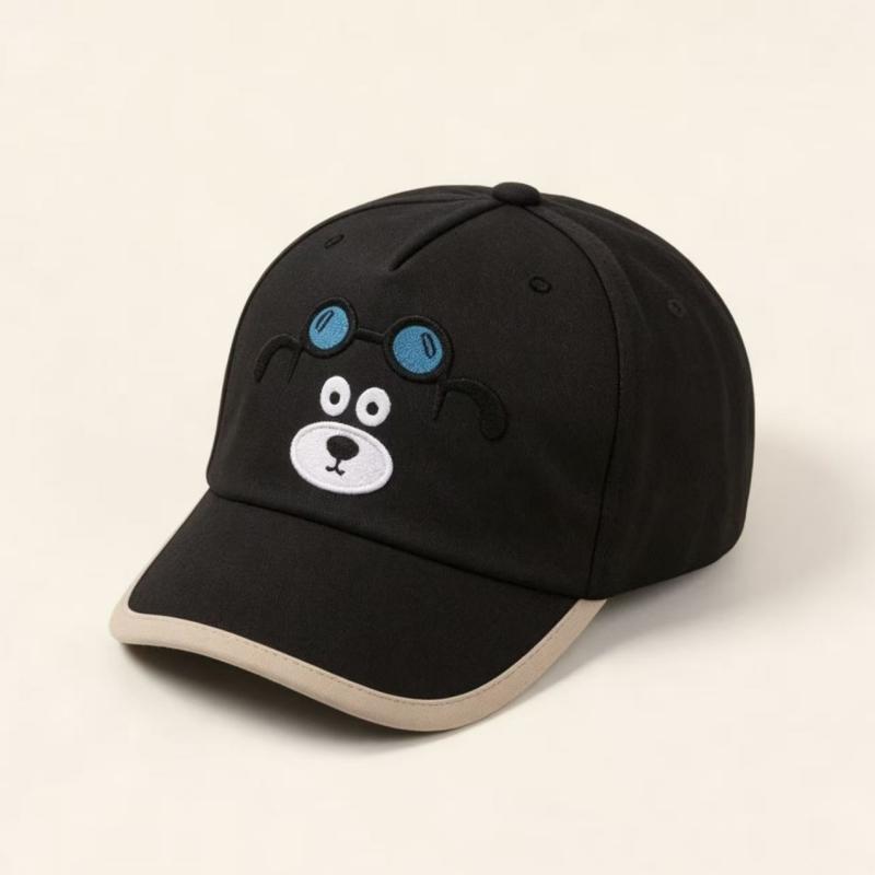 Summer Baby Baseball Cap Cartoon Eyeglasses Bear Kids Boys Girls Sun Hat Outdoor Toddlder Children Adjustable Cap Peaked Caps