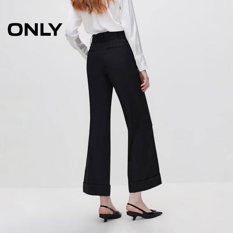 ONLY Women's Wool Blend High-Waist Flared Trousers