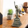 5.9in Statue Of Liberty Model Antique Bronze Metallic Statue Desktop Sculpture Mini Exquisite Metal Building Model Office Decor