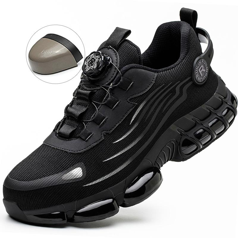 Indestructible Steel Toe Shoes for Men Women Construction Industrial Work Safety Sneakers Rotated Button Easy Wear