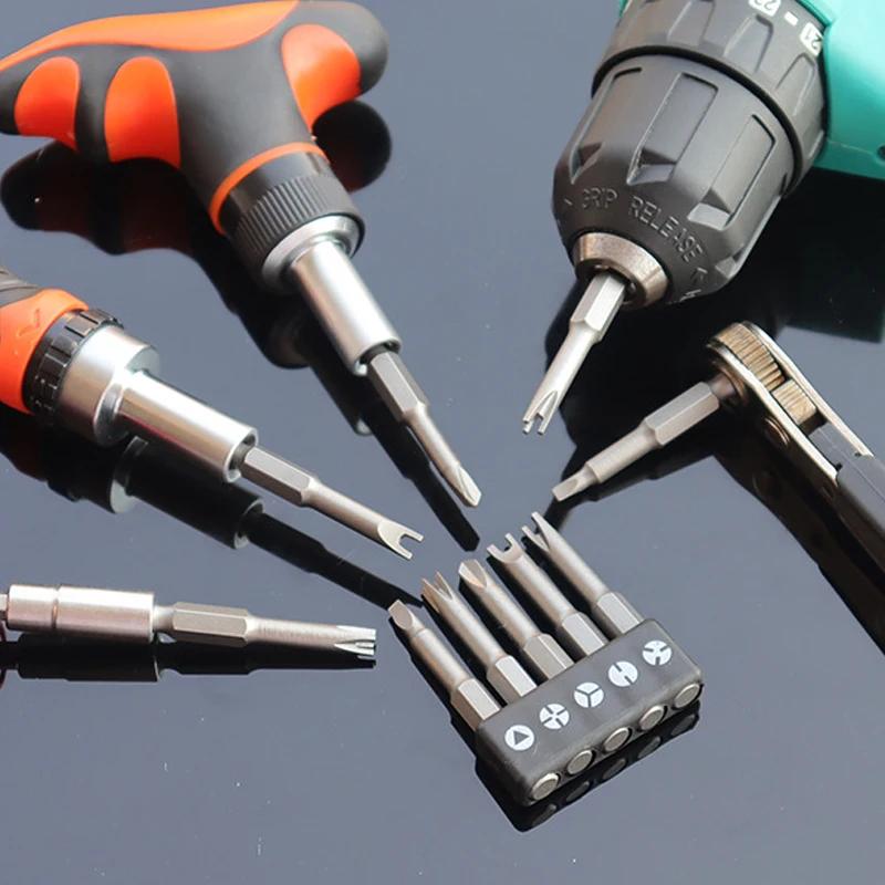 Special-Shaped Screwdriver Bit Set Hexagonal Handle Screwdriver Bit Tool U-Shaped Y-Shaped Three Points Cross Triangle Magnetic