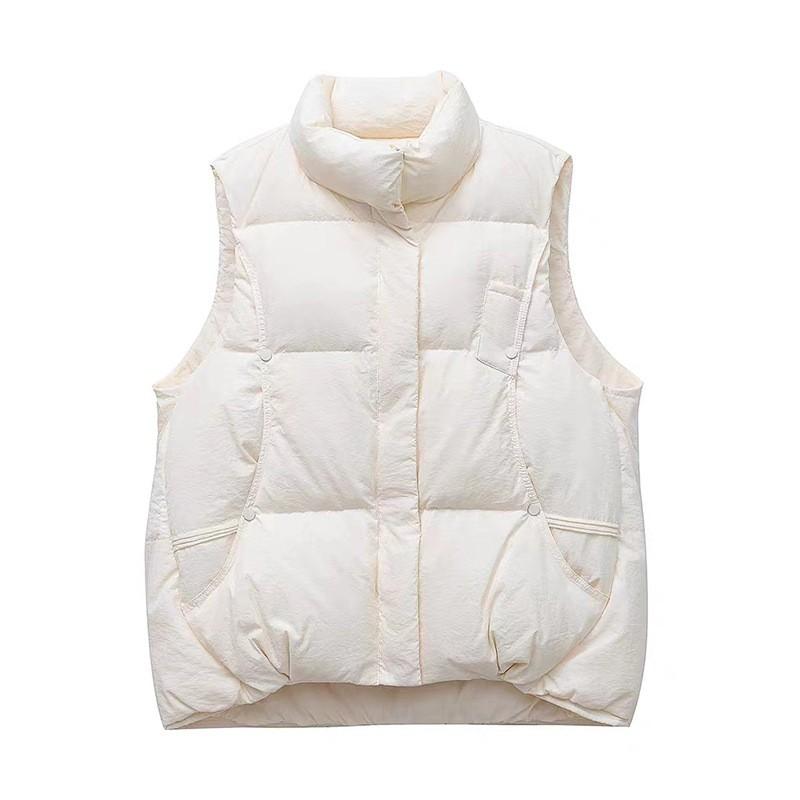 Womens Lightweight Down Vest 2026 Winter Stand Collar White Duck Puffer Sleeveless Outerwear