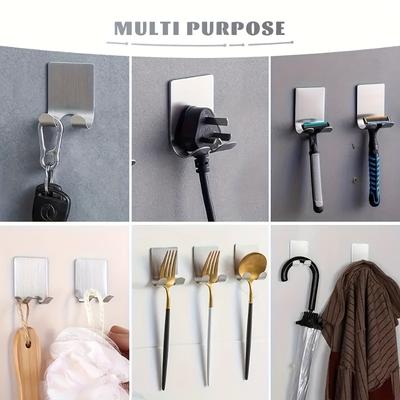 Power Outlet Hooks, No Drilling Suction Hooks, Kitchen Wall-mounted Plug Holder, Self-adhesive Stainless Steel Razor Stand, Home Storage Organizer