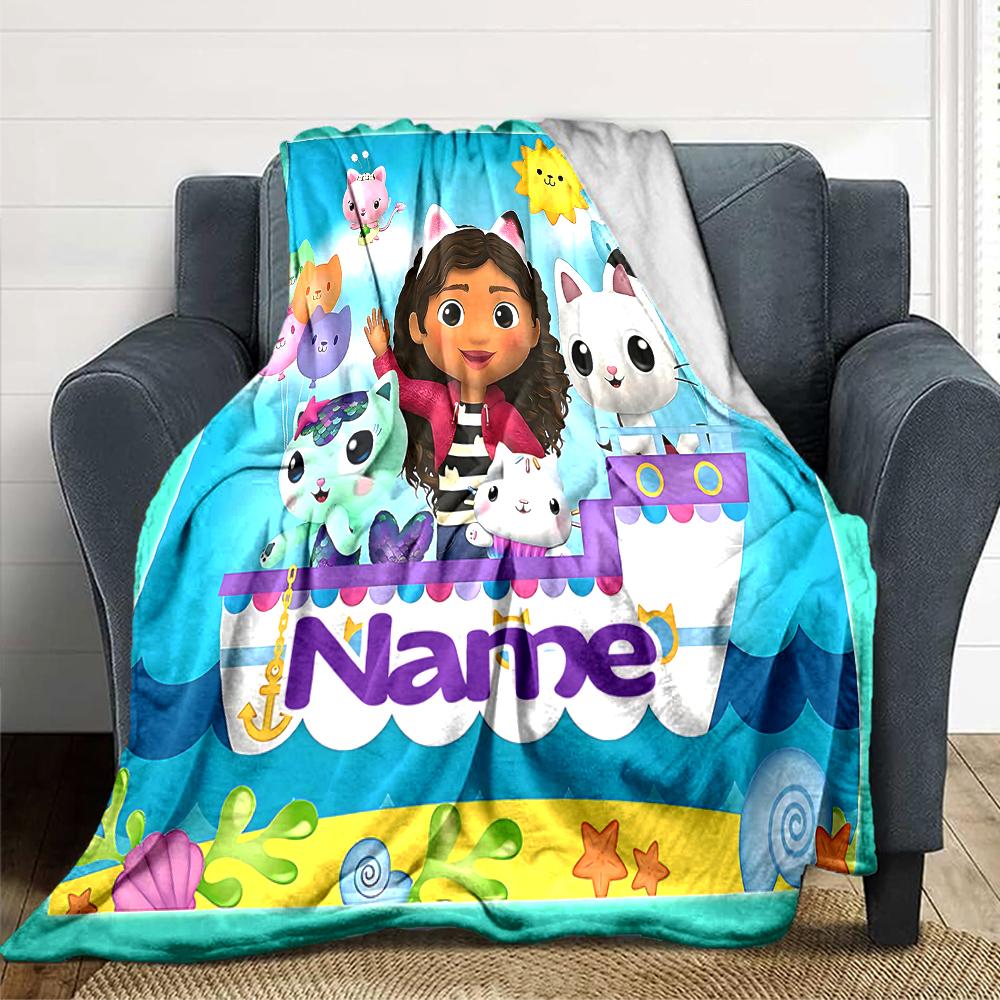 Custom Name Fantasy World Adventure Party Blanket For Couch Bed Plush Cozy Fuzzy Blanket Super Soft Warm Blankets For Fall And Winter 0916233