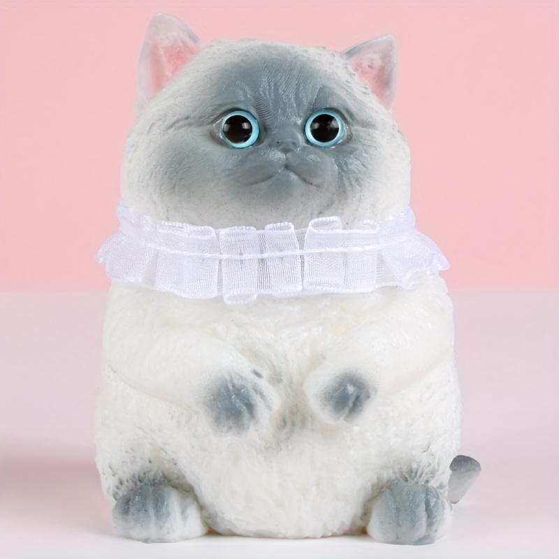 Handmade Cute Small Cat Taba Squishy Toys Stress Relief Ornaments Decompression Soft Sensory Squeeze Fidget Toy For Adults Kids