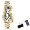 New Y2K Fashion Creative Men Women Soft Melting Silver Watch Luxury Streetstyle Irregular Shape Dial Unique Design Quartz Watch