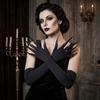 Gothic Long Nails Gloves Polyester Black Stretch Halloween Witch Gloves Elastic Black Detachable Claw Nails Gloves Roleplay