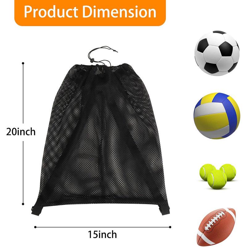 Outdoor Sports Ball Storage Bag - Double Shoulder Drawstring Mesh for Basketball, Football, Volleyball