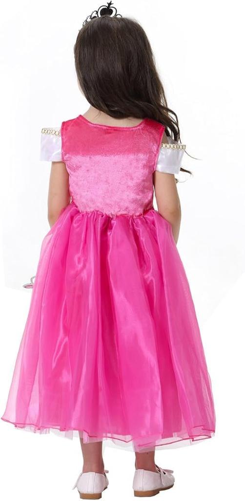 MISOAMISO Kids Princess Dress and Accessory Birthday Gift Set, Halloween, Christmas, (Pink, 120)