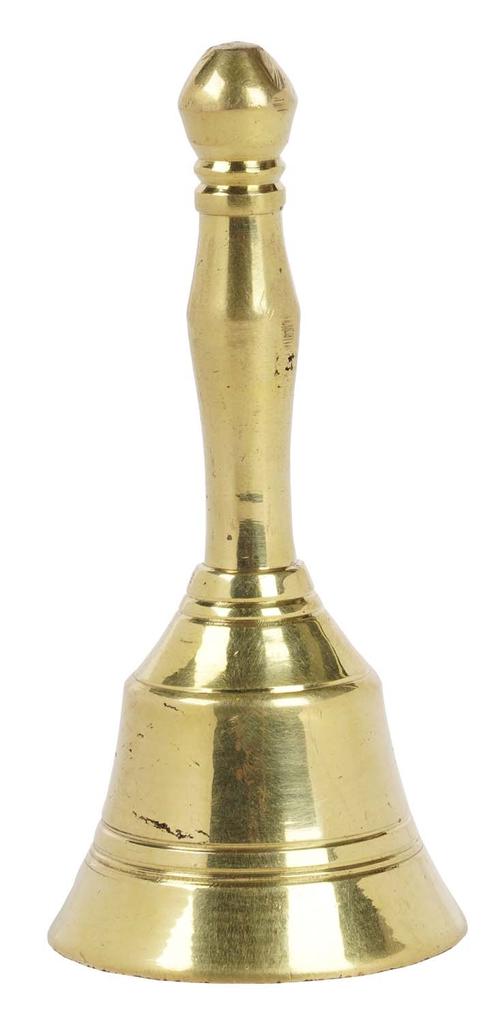 IBA Indianbeautifulart Handglocke aus Messing, Schulglocke, Rufdienstglocke mit Meenakari-Arbeit, Puja-Handglocke