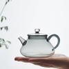 Pokaro Tee Mini-Teekanne, Hitzebeständiges Glas, Tintenfarben, 360 ml Fassungsvermögen, Für eine Person, Kann über offenem Feuer verwendet werden, Handgefertigt, Perfekt für Chinesisch