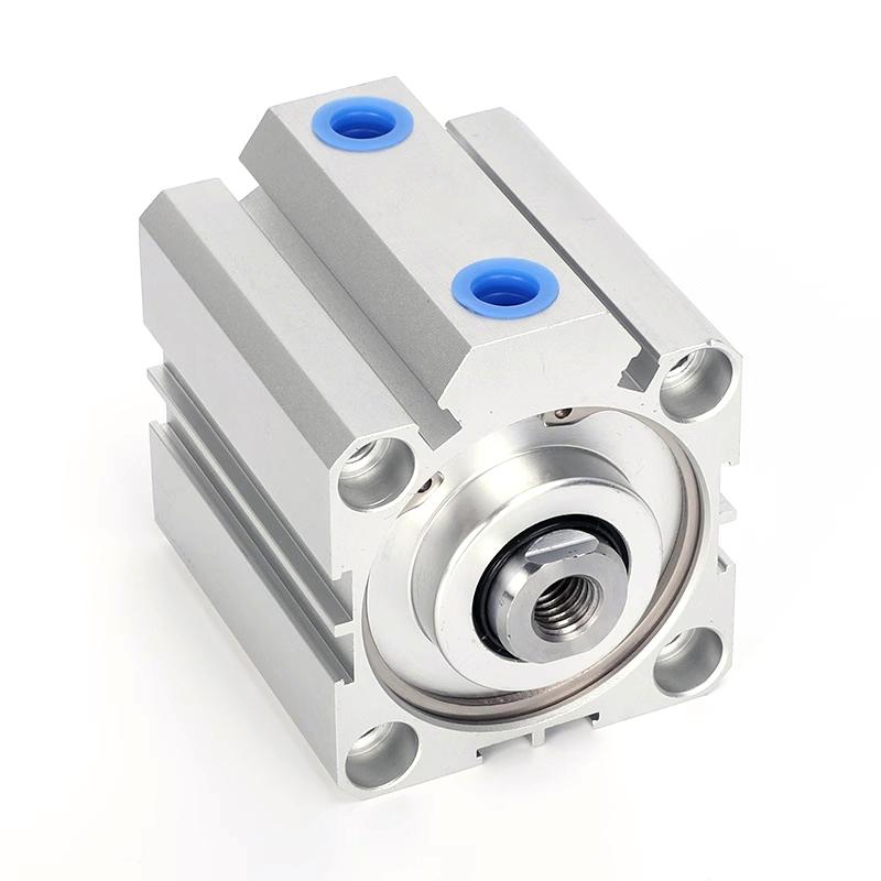 SDA 16 20 25 32 40 50 63 80 100mm Bore Compact Thin Air Cylinder 5-100mm Stroke Double Action Aluminium Pneumatic Cylinder
