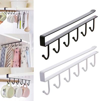 Hooks Cloth Tableware Rack Cup Holder Hang Cabinet Shelf Storage Organizer