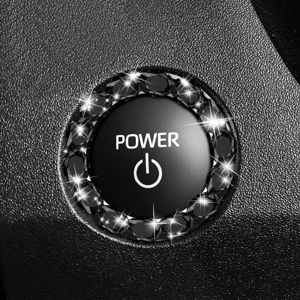 Inel cu Diamante Buton Pornire Motor cu Aprindere Auto cu Strasuri Design Inel Aprindere Decor Aprindere