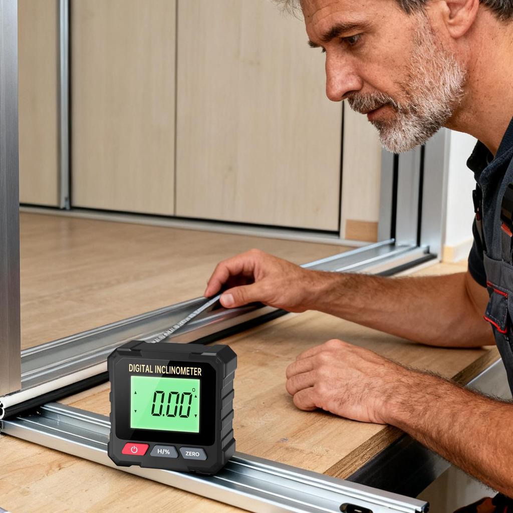 Digital Inclinometer 4-Side Measuring Tool With Backlight Magnetic Angle Gauge For Woodworking Golf Home Renovation Door