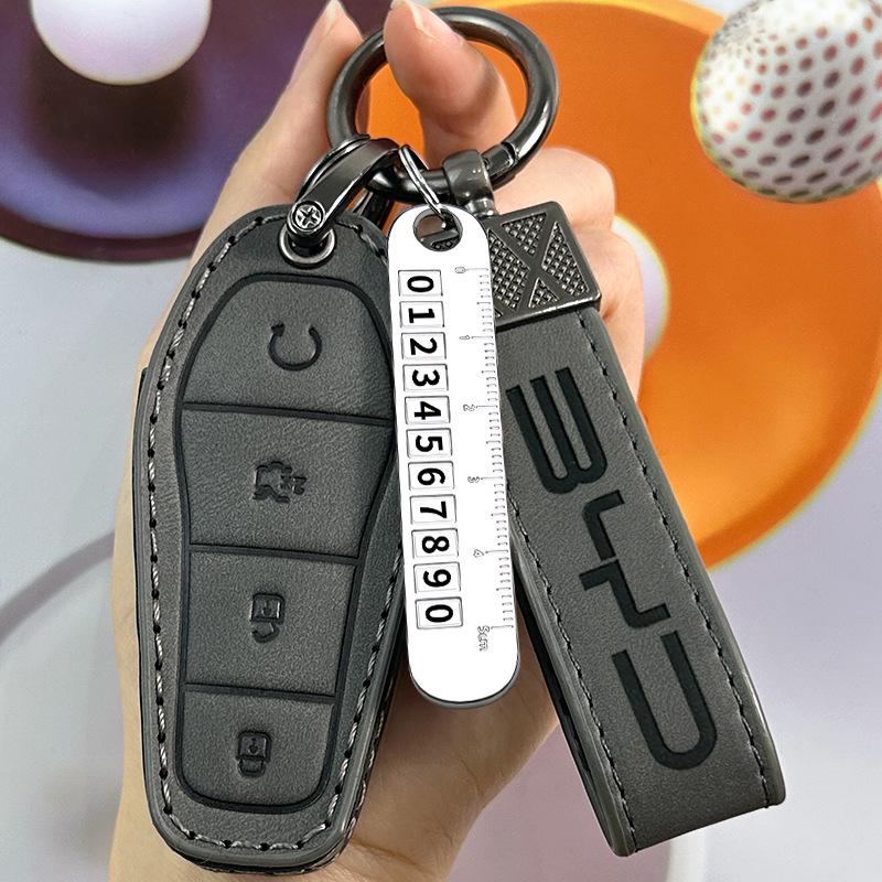 BYD Car Key Cover for Song Pro, Tang, Han DMI, Qin Plus, Dolphin, Seagull - Premium Bag & Buckle