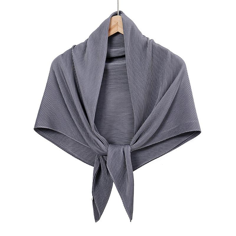 28 Colors Plain Crinkle Square Bubble Silk Pleated Hijab Women's Head Shawl Scarf Muslim Wrinkle Kerchief Solid Ramadan Stole