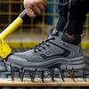 Unisex Gray Safety Shoes Men with Steel Toe Cap Anti-smash Men Work Shoes Sneakers Light Puncture-proof Men's Protective Sneaker