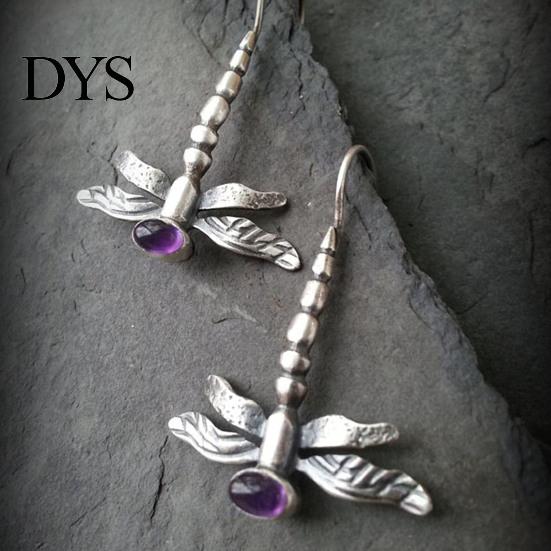 Geometric Earrings 1 Pair Women Dragonfly Rhinestone Jewelry Vintage Animal Hook for Wedding Party