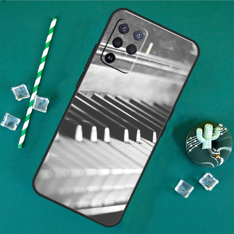 Piano Keys Vintage Music Notes Case For Oppo A80 A40 A60 A16 A76 A96 A91 A15 A17 A74 A94 A54 A57S A18 A38 A58 A78 A98 Cover