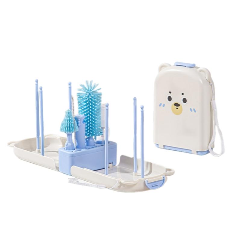 

Milk Bottle Cleaning Brush Baby Bottle Brush Set Portable Cleaner Brush for Cleaning Water Bottles Nursing Bottle Brush синий