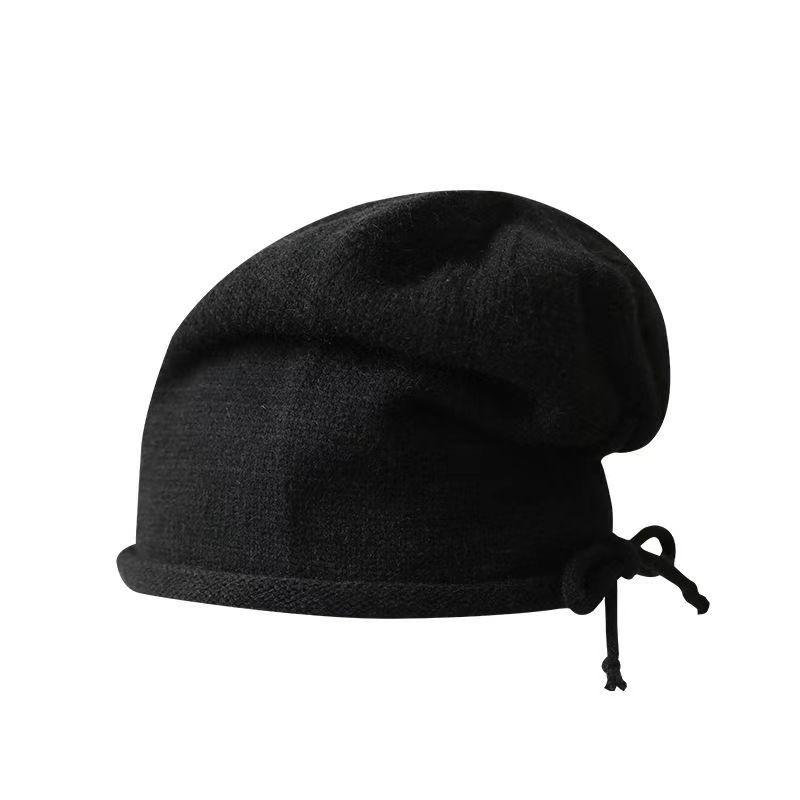 Women's Autumn & Winter Slouchy Knit Beanie - Large Head Fit, Face-Slimming Wool Hat