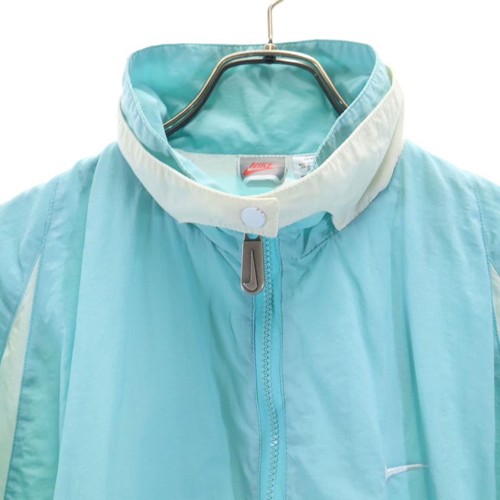 Nike 90s Old Silver Tag Nylon Jacket XL Light Blue Swoosh Women Used