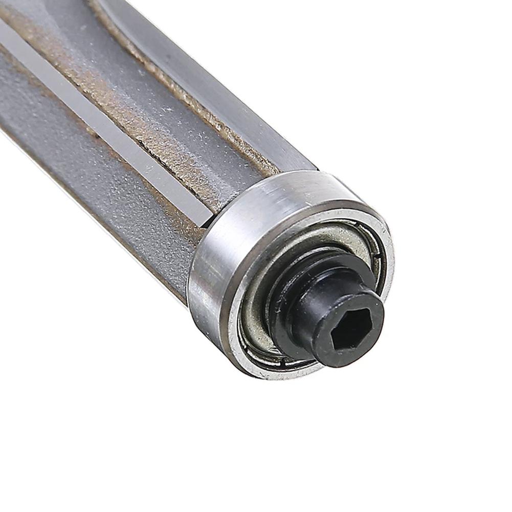 Double Bearing Flush Trim Router Bit with 8mm Shank for Woodworking Anti Kickback Design and Enclosed Lubricated Bearing