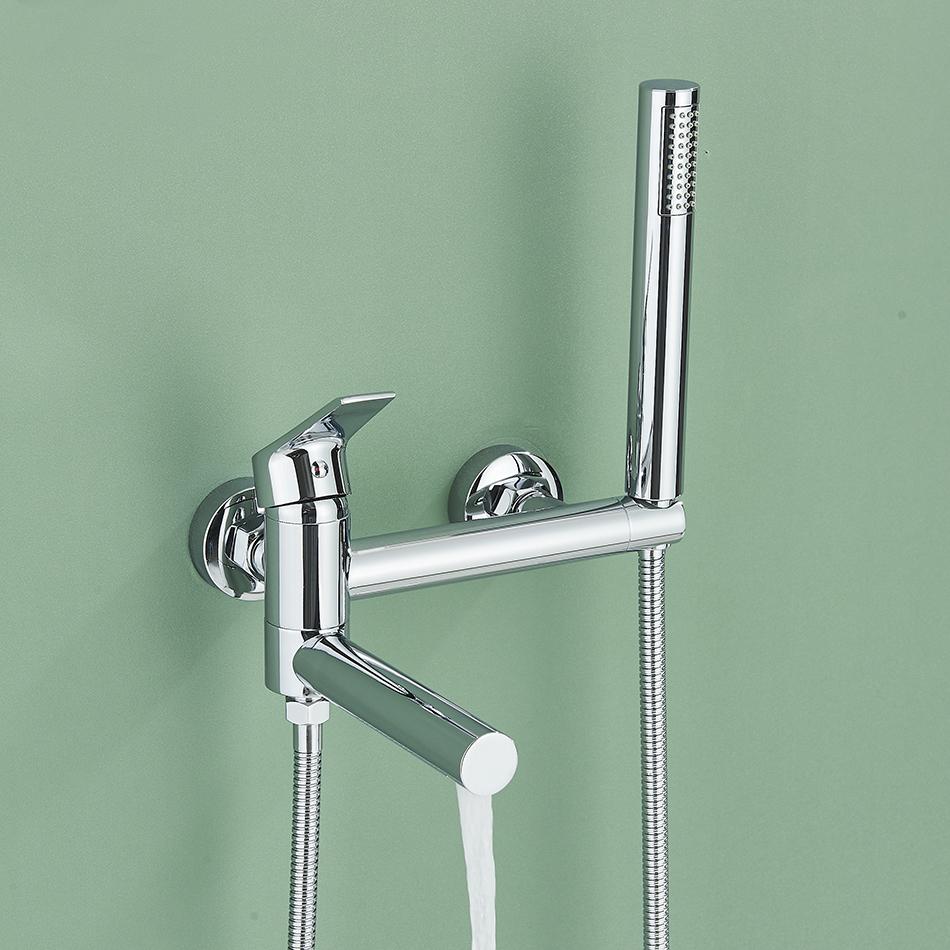 Badewannenarmatur Messing Wandmontiert Badezimmer Duschmischer Einhebel Wasserfall Mischdüse Komplette Duschgarnitur Für Toilette