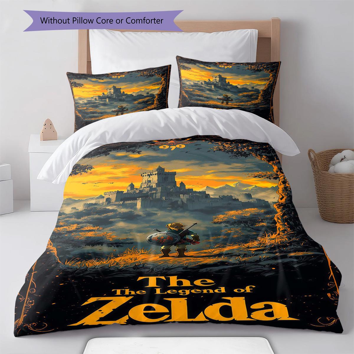 

Triforce Bedding Quilt Set Quilt Cover Pillowcase Home Decoration Birthday Gift (1 * duvet cover + 2 * pillowcase, without core) 135x200cm