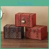 Retro Woven Lockable Medicine Box Wooden Organizer Password For Office Car Storage